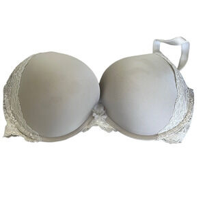 Dream Angels push up memory foam lace bra grey white fully adjustable straps